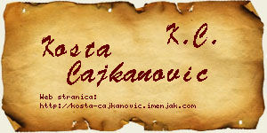 Kosta Čajkanović vizit kartica